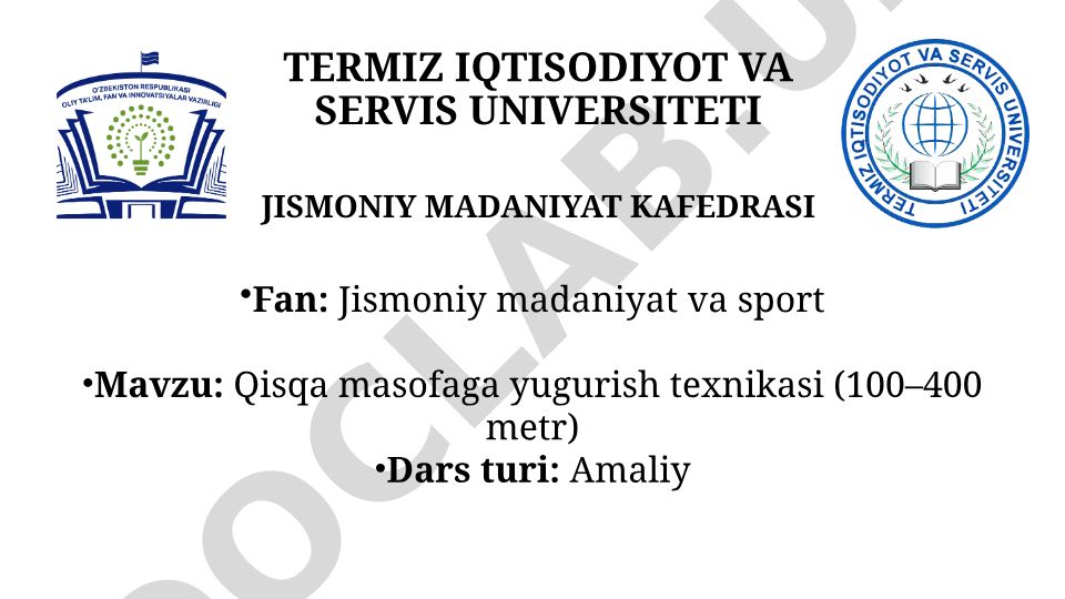 Qisqa masofaga yugurish texnikasi (100–400 metr)