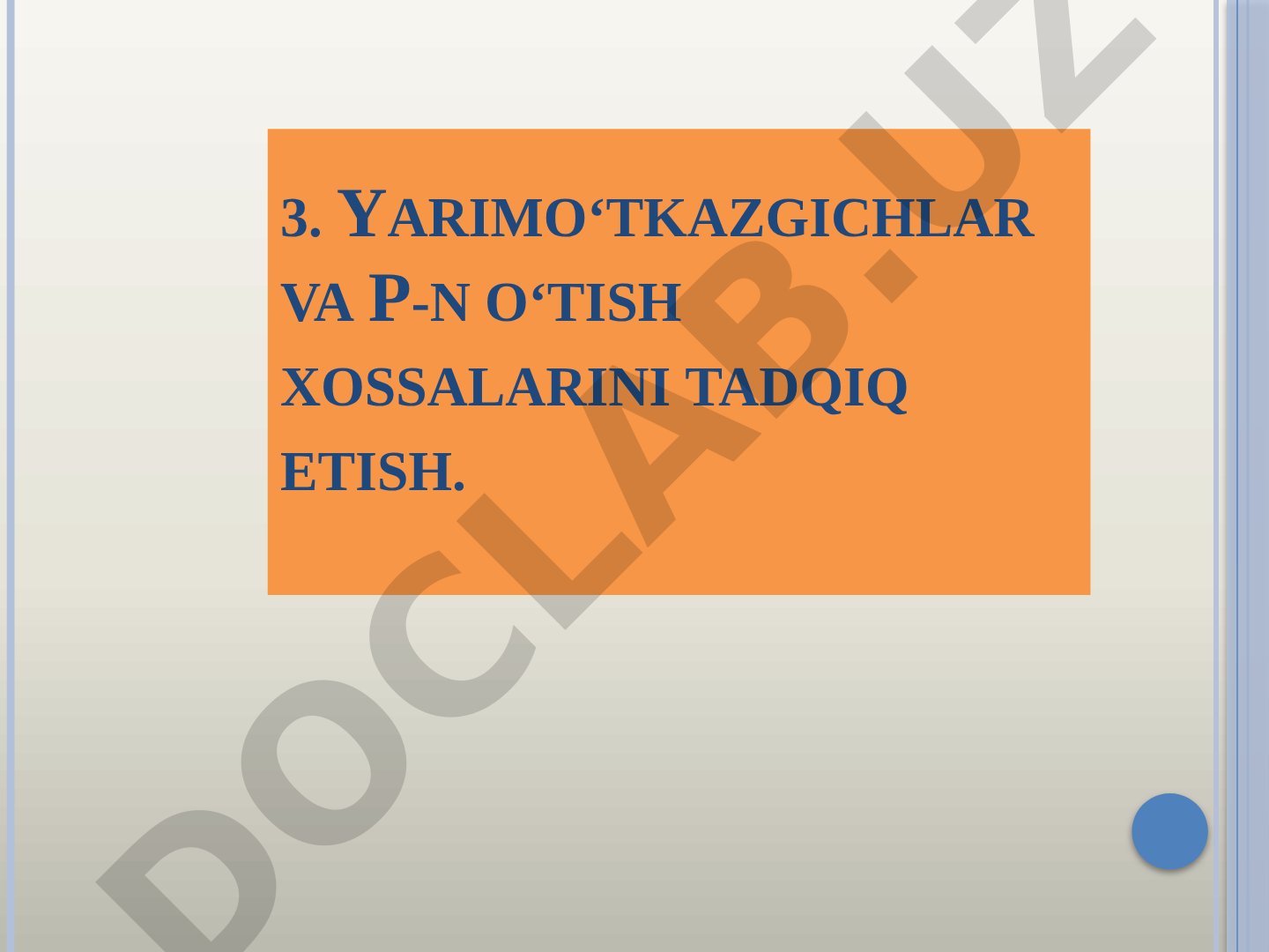 Yarimo‘tkazgichlar va P-n o‘tish xossalarini tadqiq etish