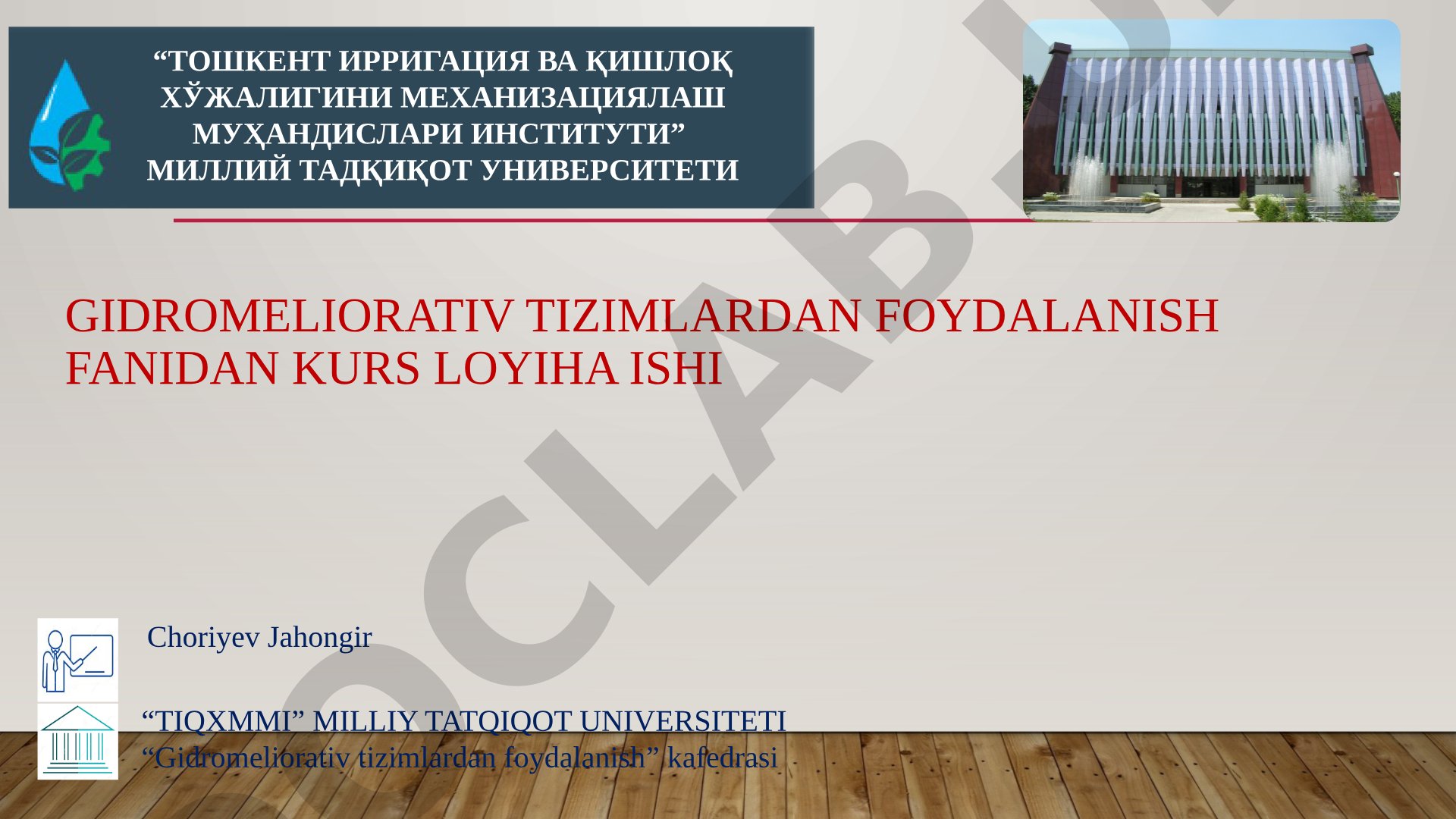 Suv tejamkor texnologiyalarni qo'llash orqali 35% suv tejab, FIKni 0.96 ga oshirish