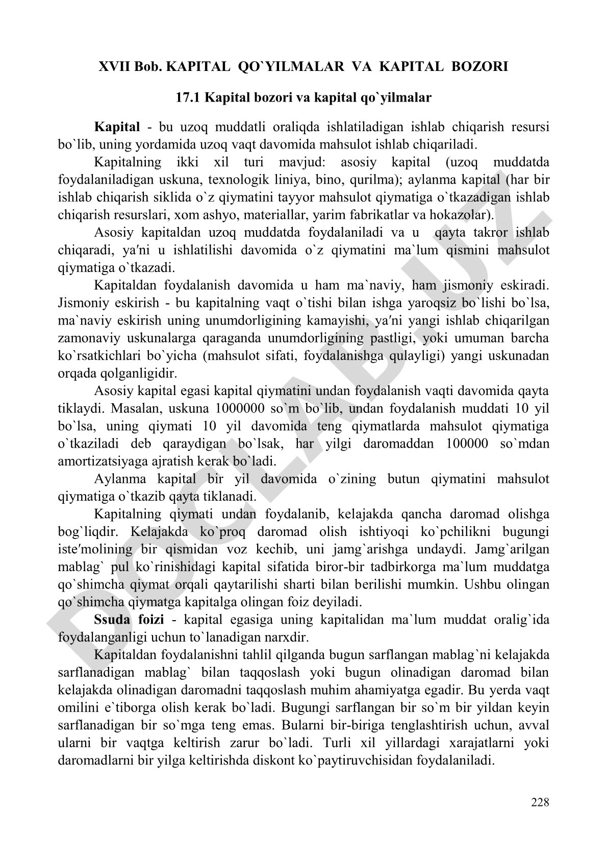 Kapital qo'yilmalar va kapital bozori