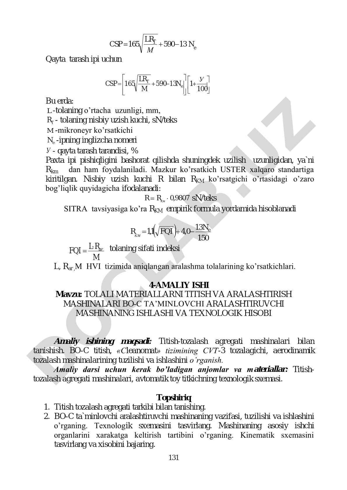 Tolali materiallarni titish va aralashtirish mashinalari