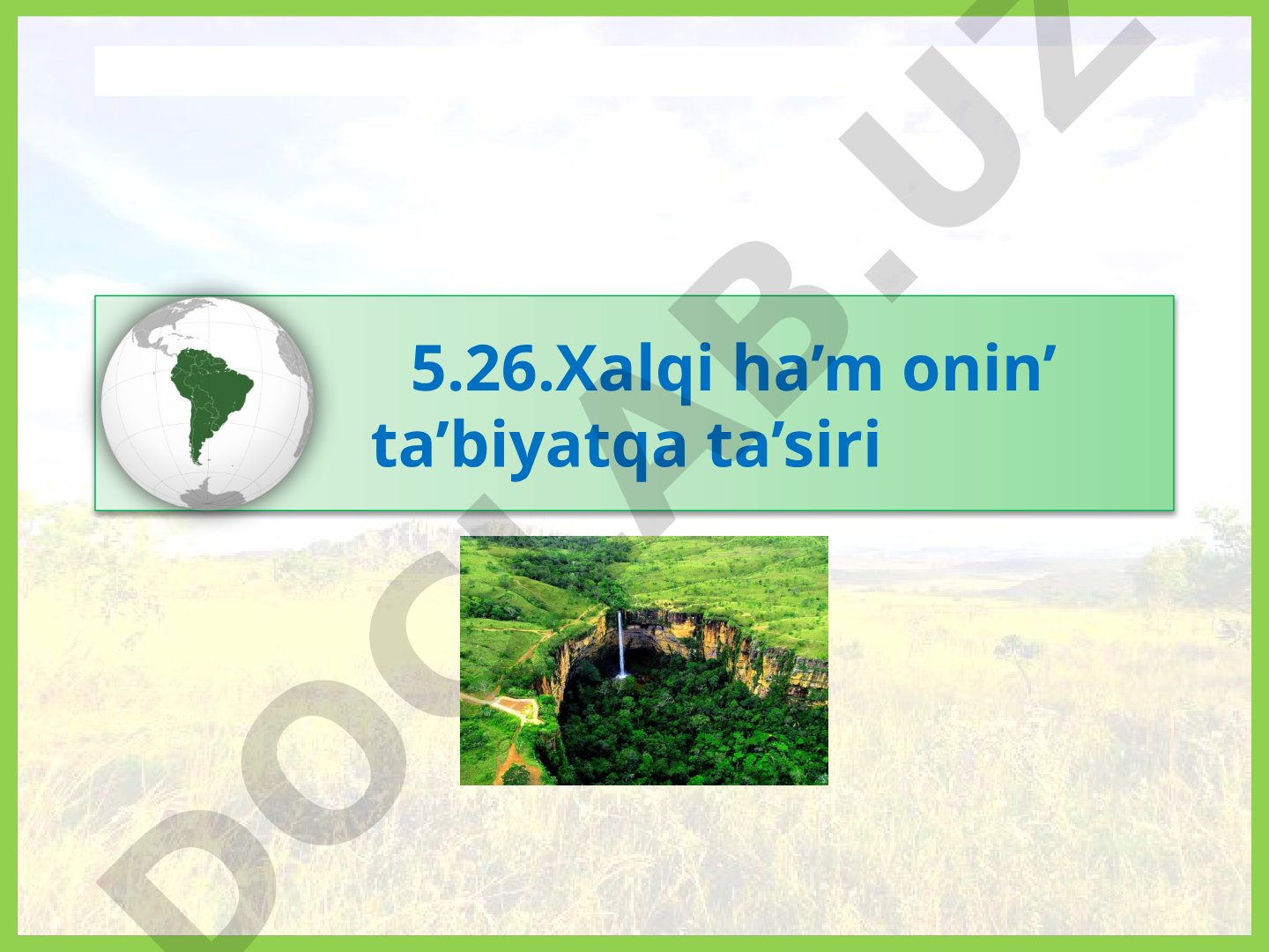 Xalqi ha'm onin' ta'biyatqa ta'siri