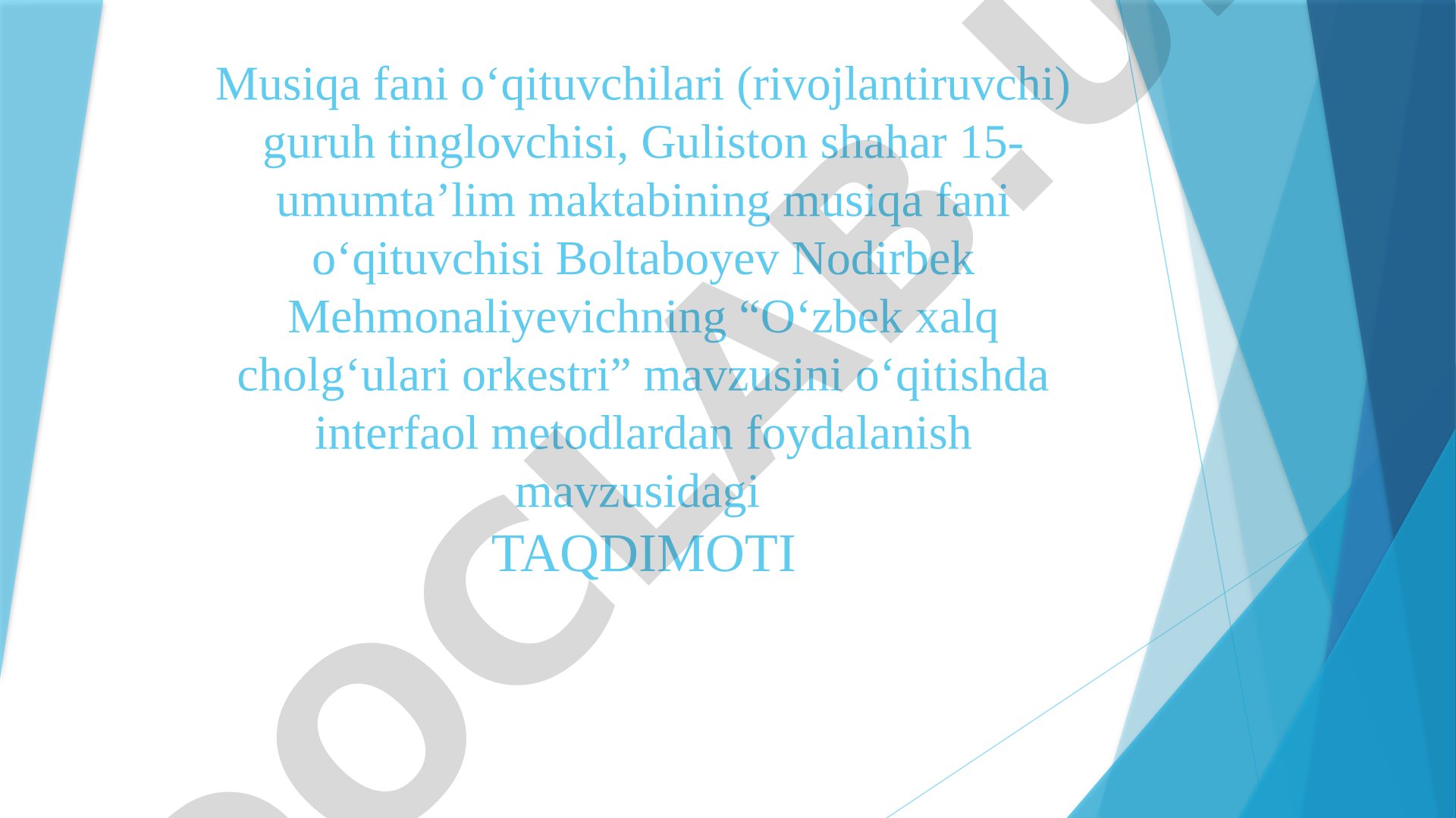 O‘zbek xalq cholg‘ulari orkestri mavzusini o‘qitishda interfaol metodlardan foydalanish