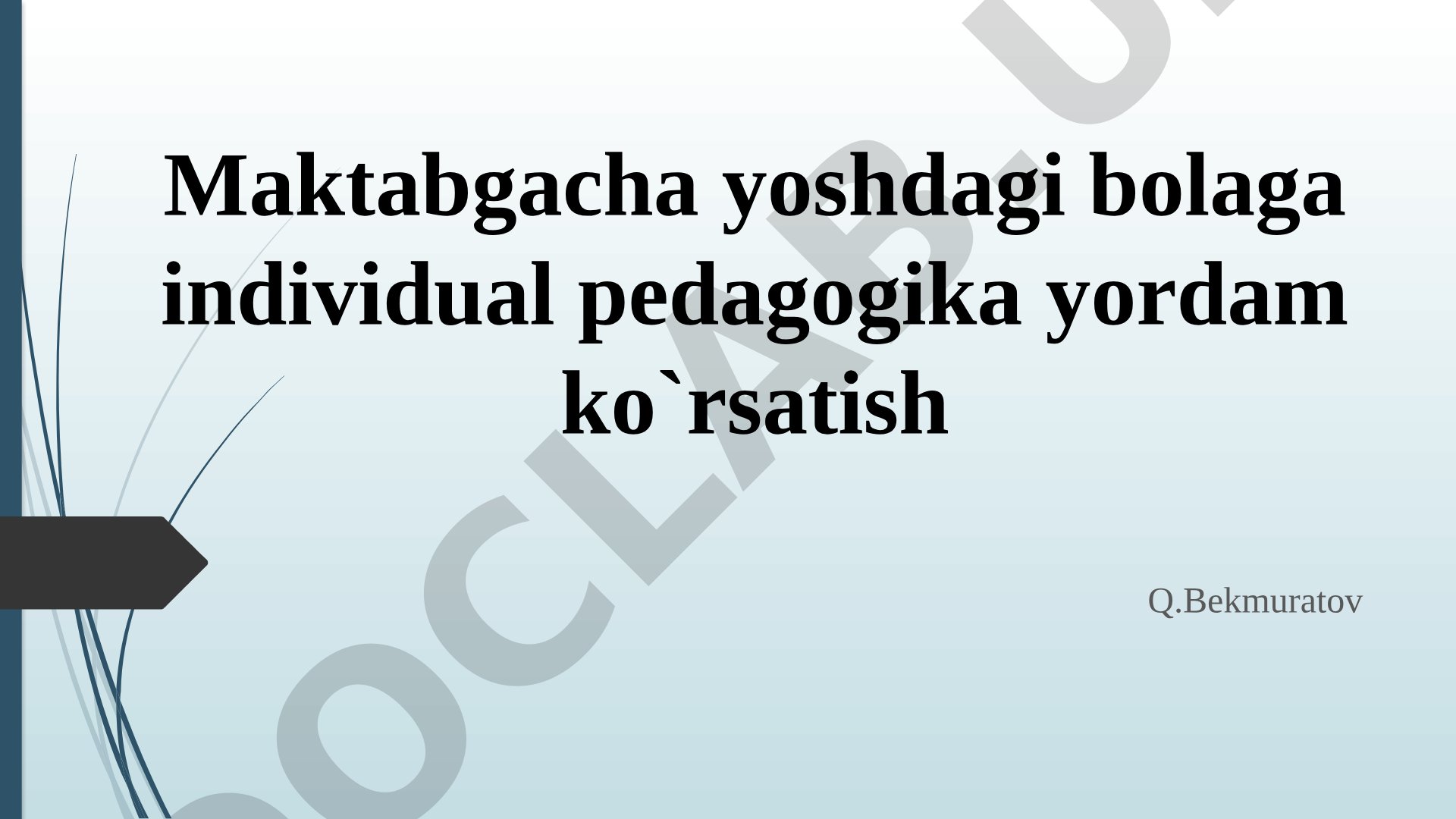 Maktabgacha yoshdagi bolaga individual pedagogika yordam ko'rsatish