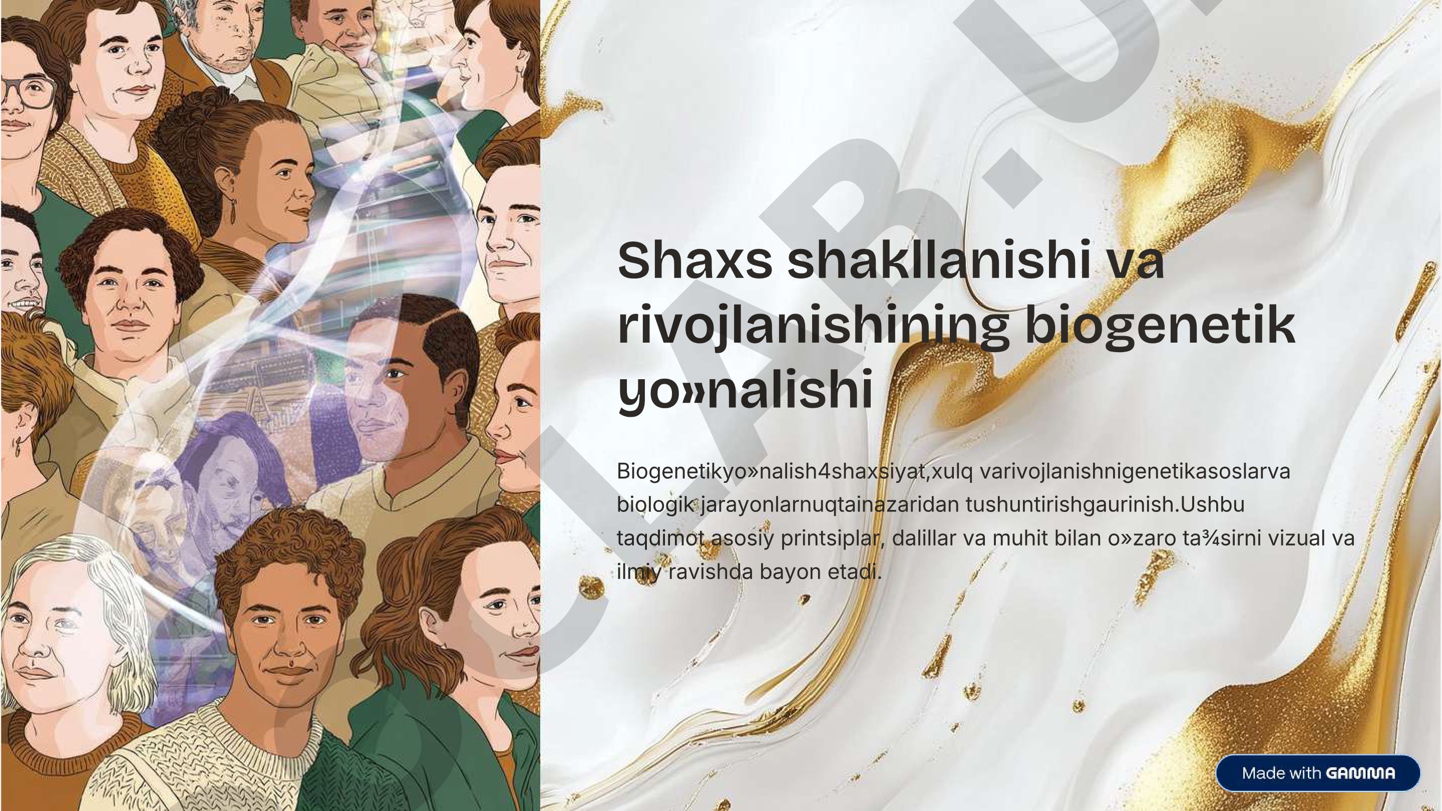 Shaxs shakllanishi va rivojlanishining biogenetik yo'nalishi