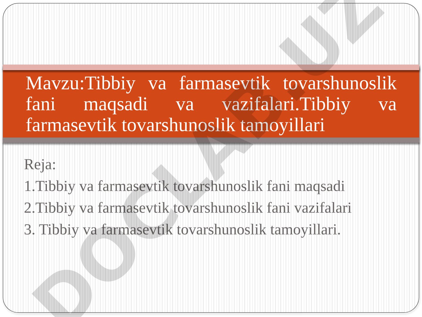 Tibbiy va farmasevtik tovarshunoslik fani maqsadi va vazifalari