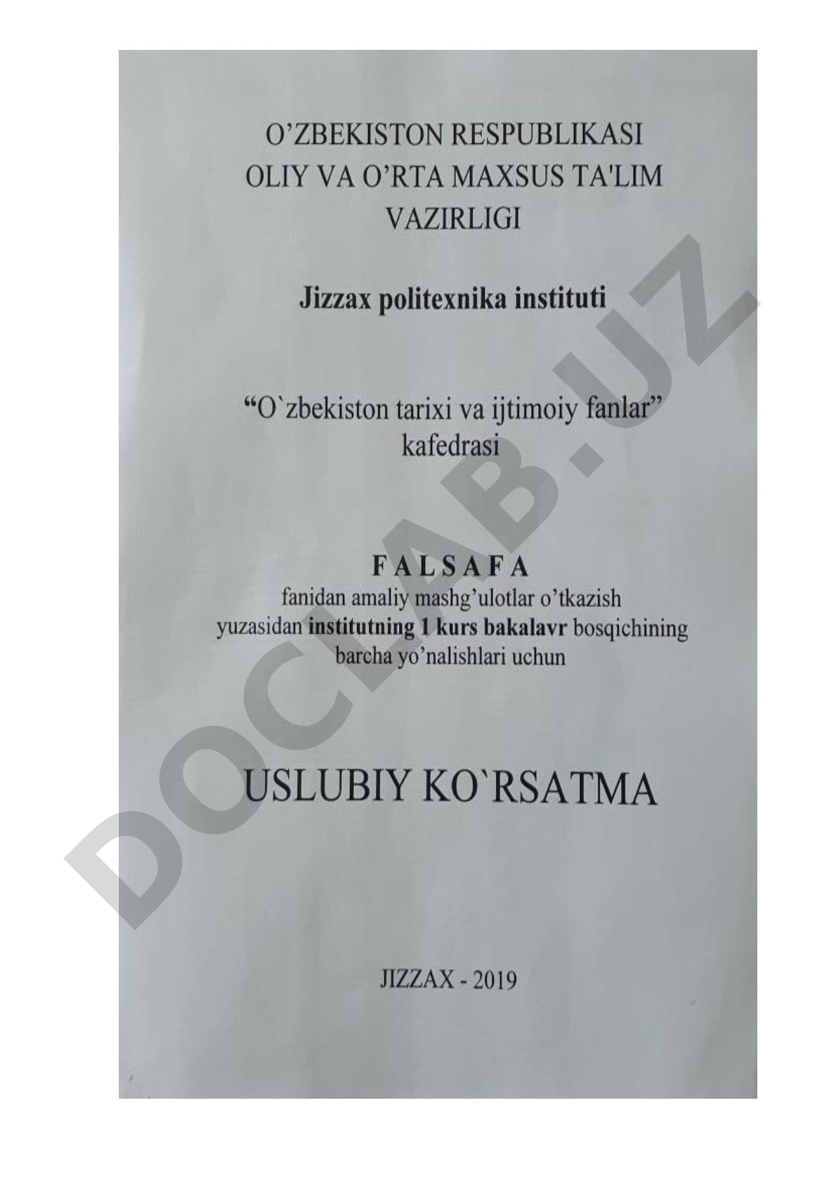 Falsafaning yosh avlod tarbiyasidagi o'rni