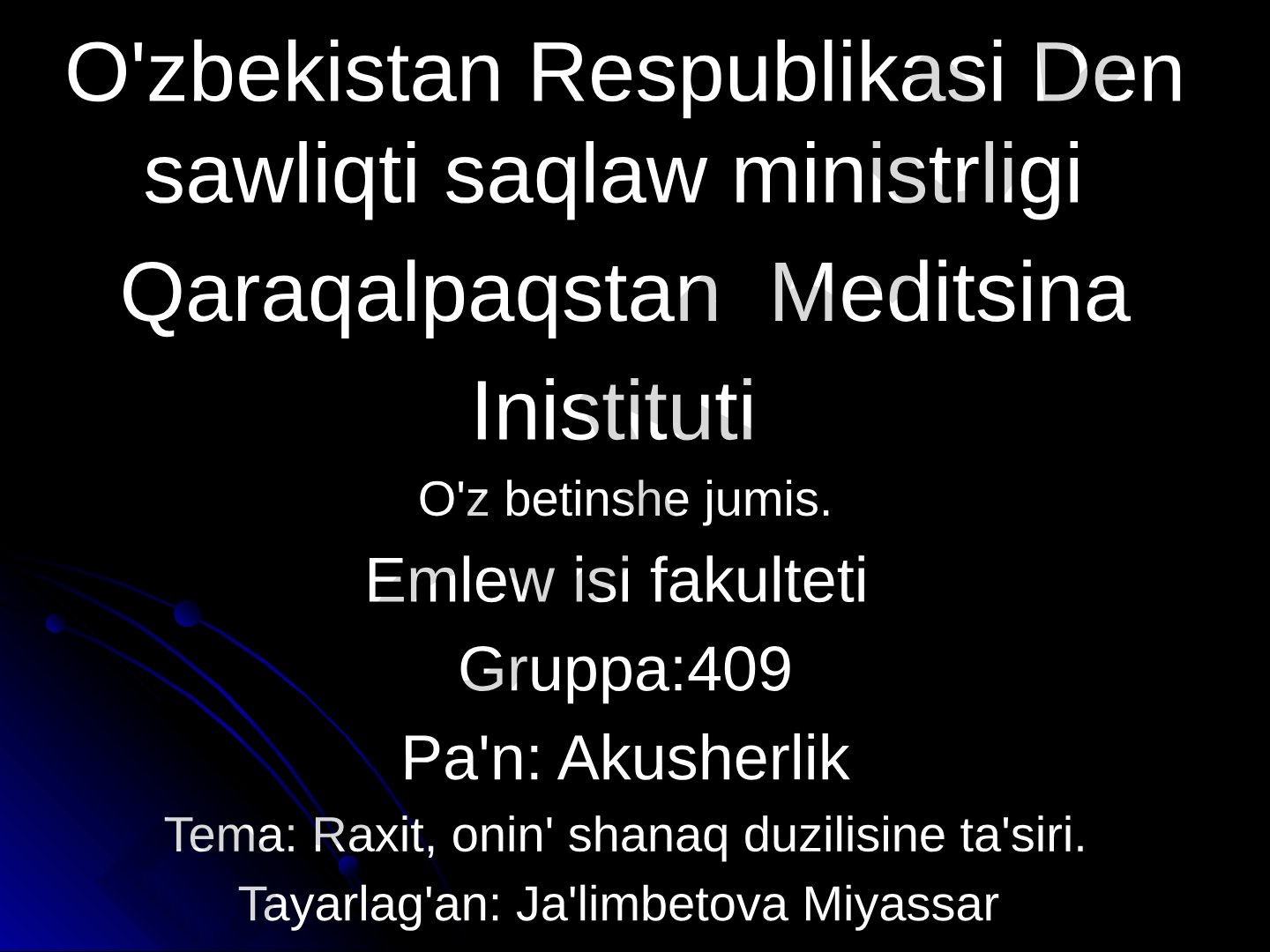 Raxit, onin' shanaq duzilisine ta'siri