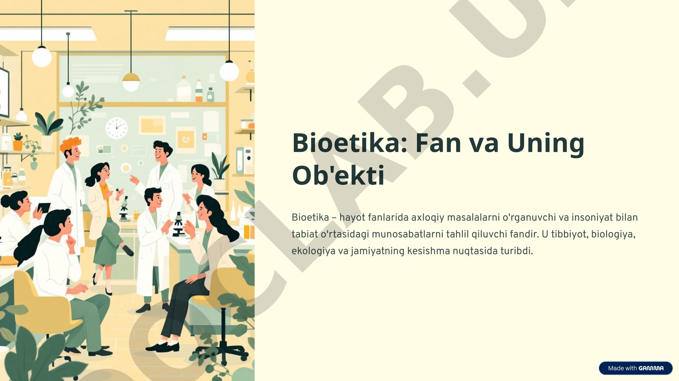 Bioetika: Fan va Uning Ob'ekti