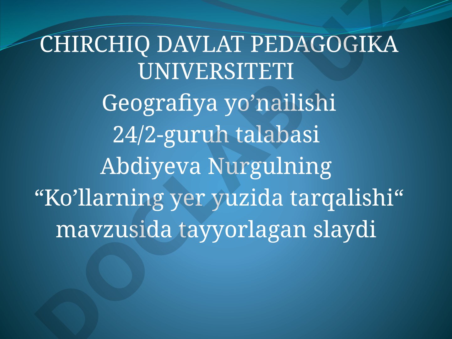Ko’llarning yer yuzida tarqalishi