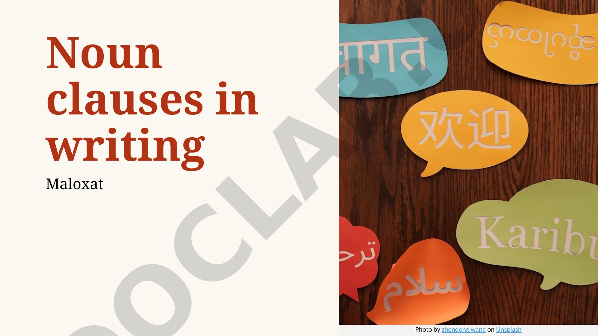Noun clauses in writing