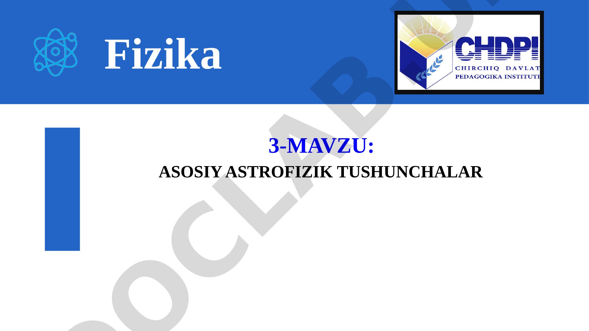 Asosiy astrofizik tushunchalar