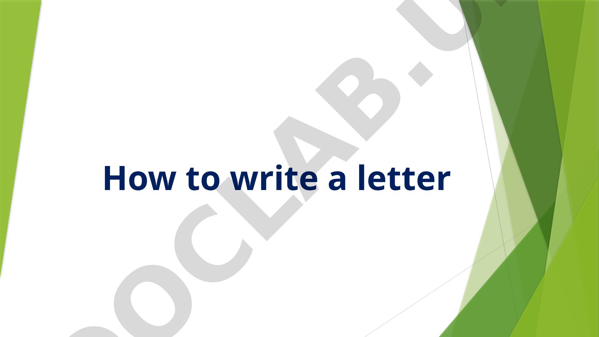 How to write a letter