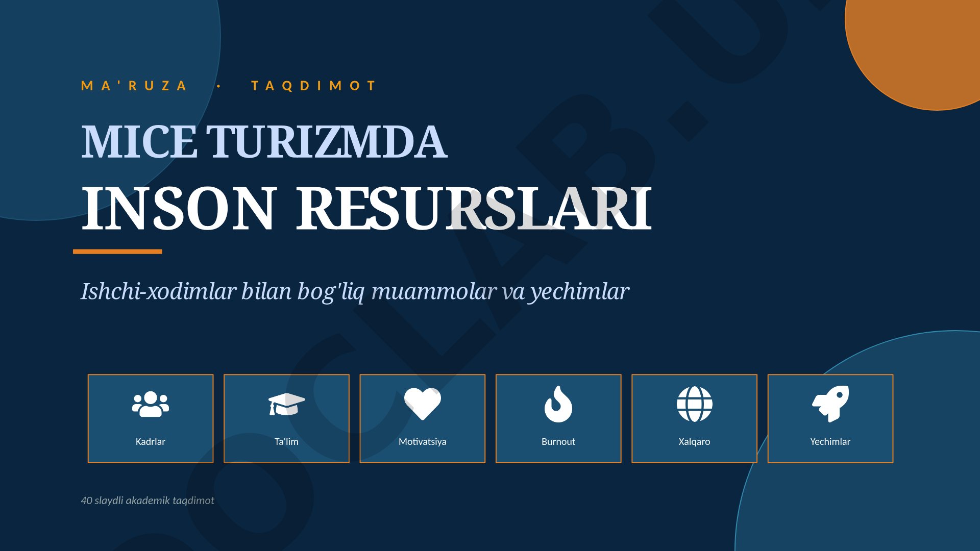 MICE turizmda inson resurslari muammolari va yechimlar