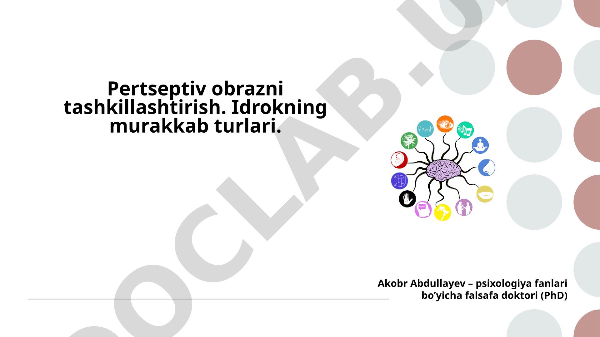 Pertseptiv obrazni tashkillashtirish. Idrokning murakkab turlari