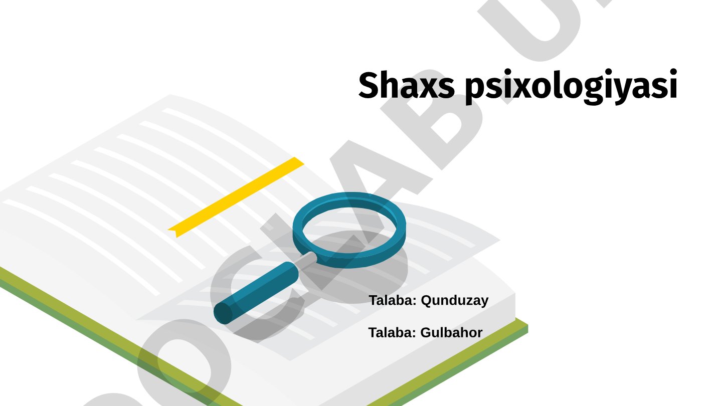 Shaxs psixologiyasi