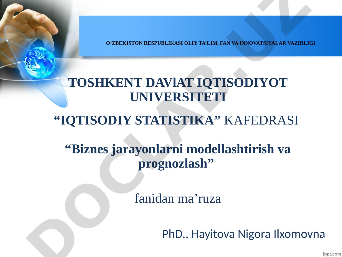 Biznes jarayonlarini modellashtirishda chiziqsiz modellarni qo’llash