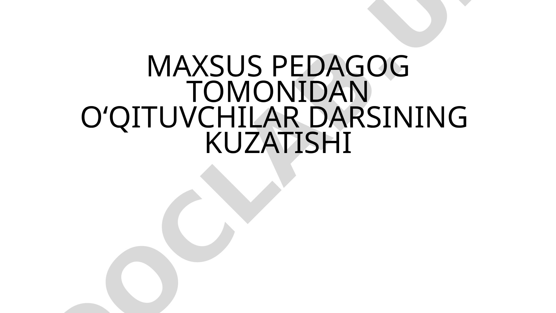 Darsni sog'liqni saqlash nuqtai nazaridan tahlil qilish
