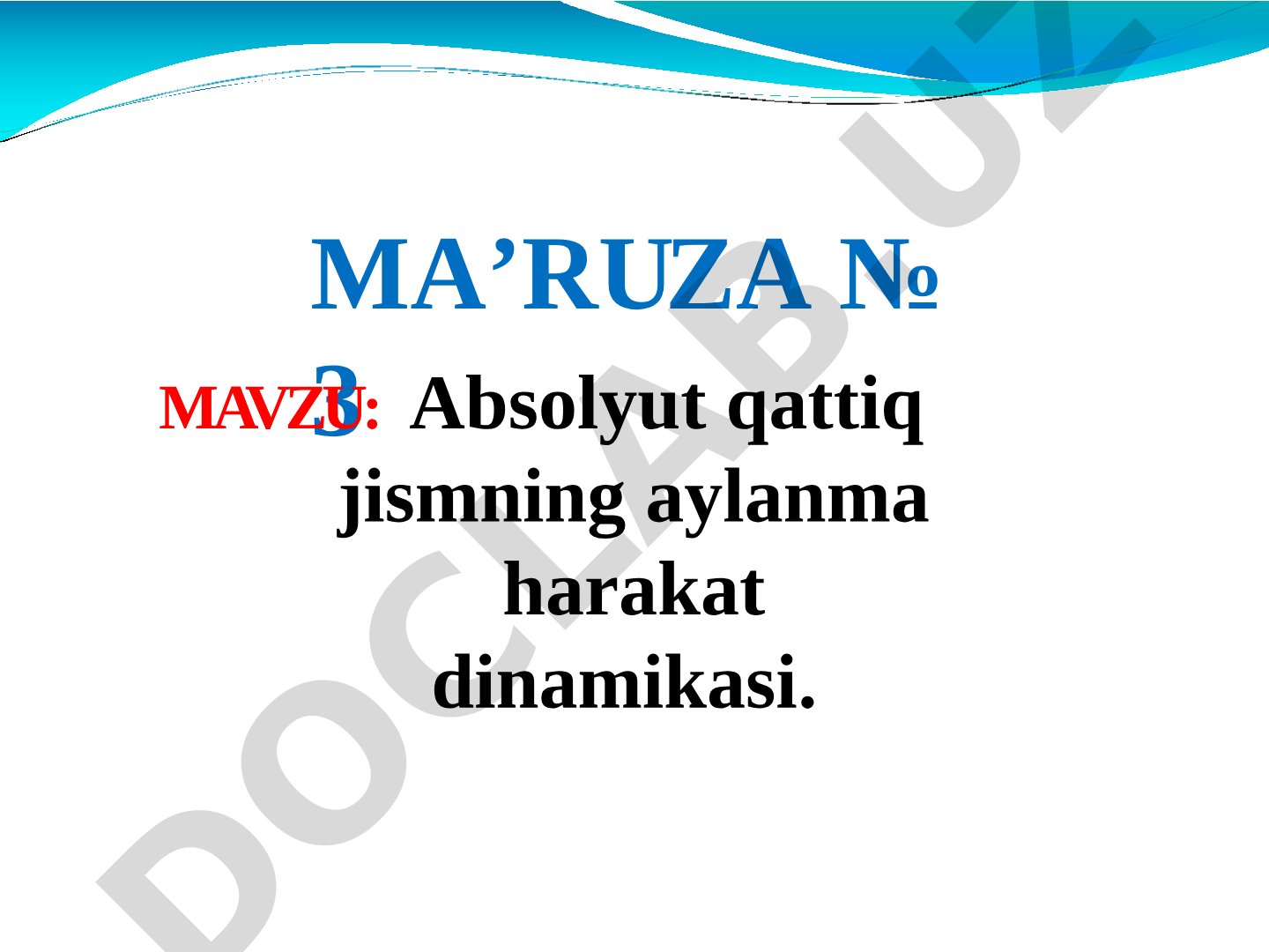 Absolyut qattiq jismning aylanma harakat dinamikasi