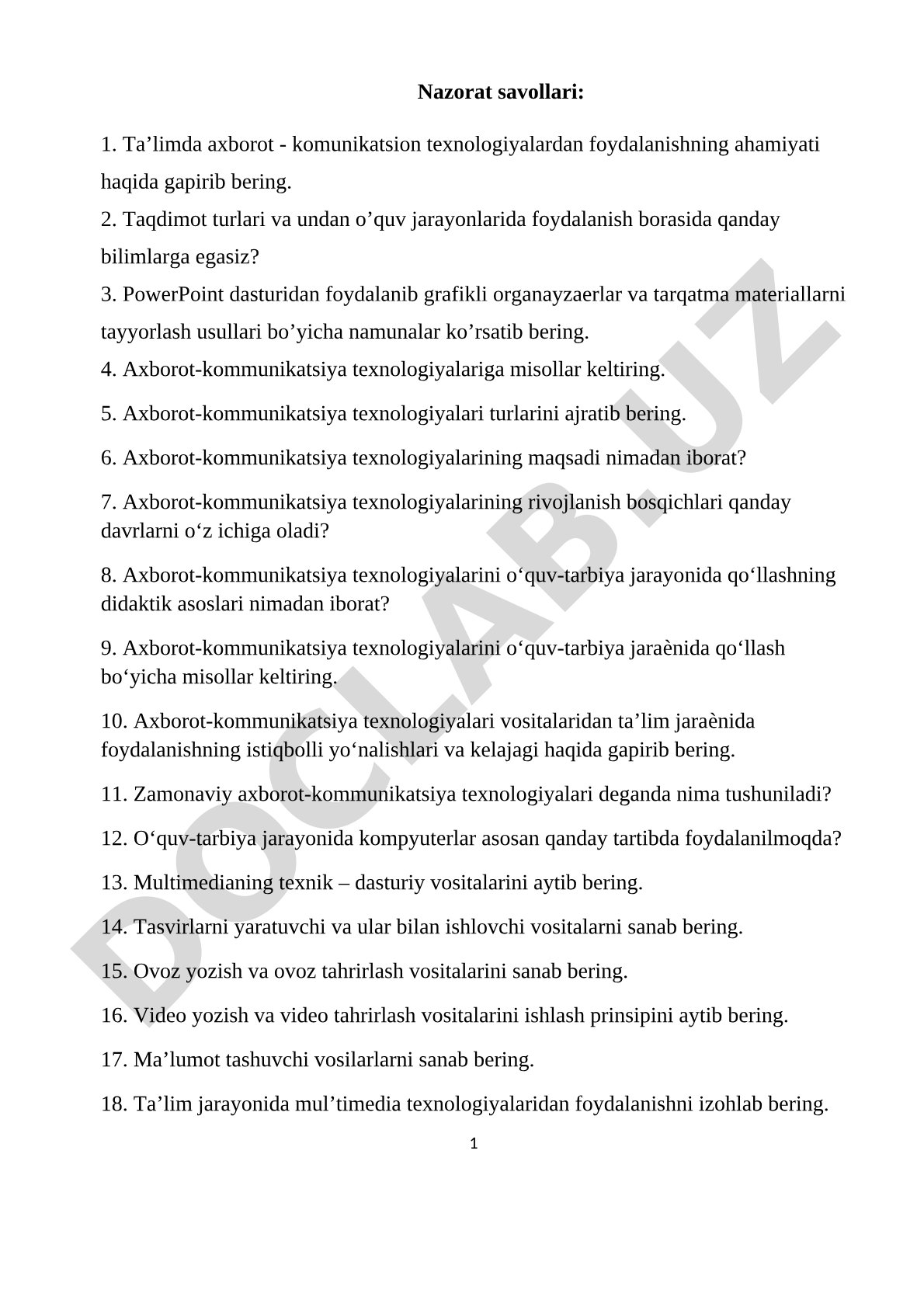 Ta'limda axborot-kommunikatsiya texnologiyalari