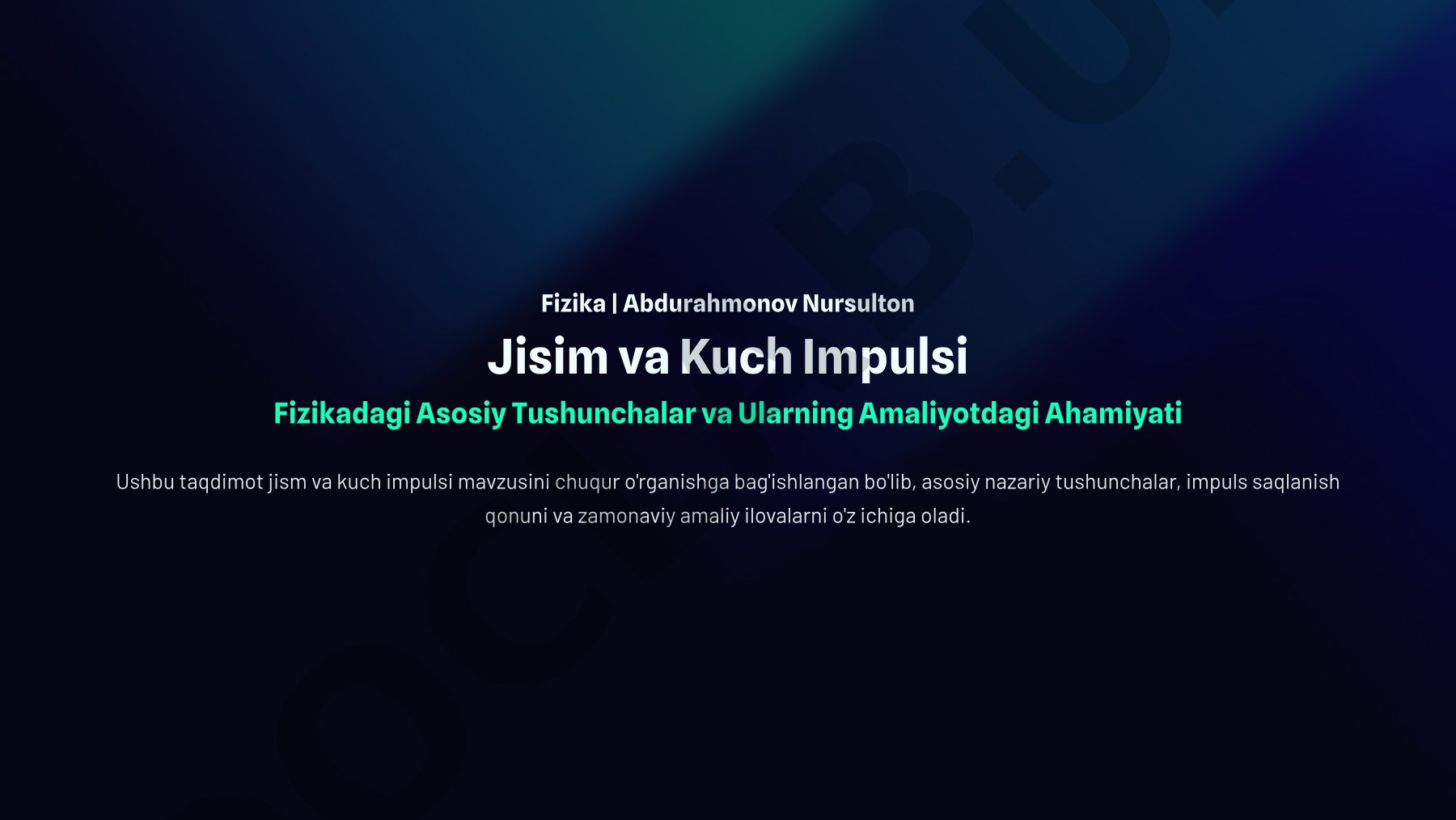 Jism va Kuch Impulsi