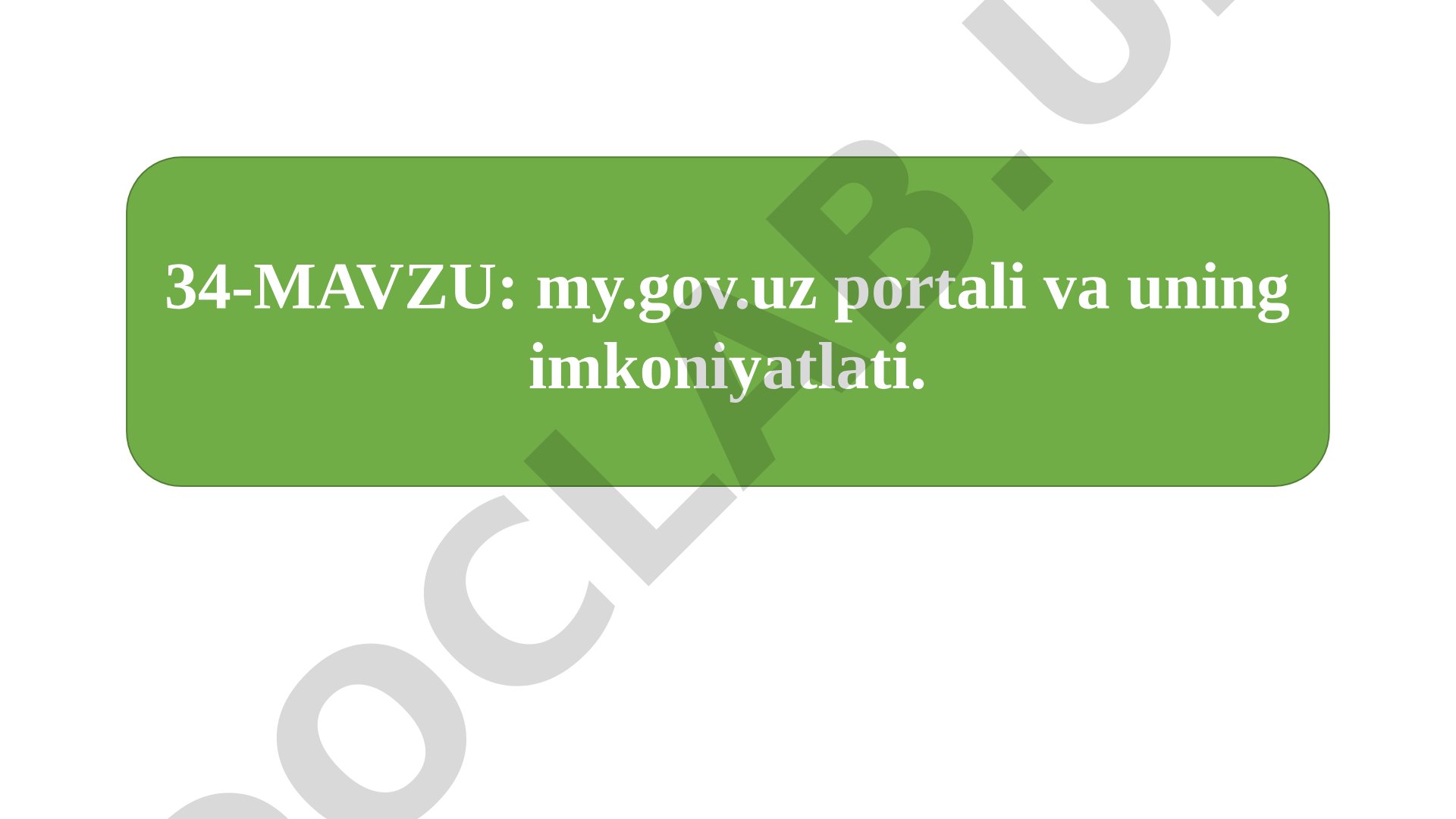 my.gov.uz portali va uning imkoniyatlati