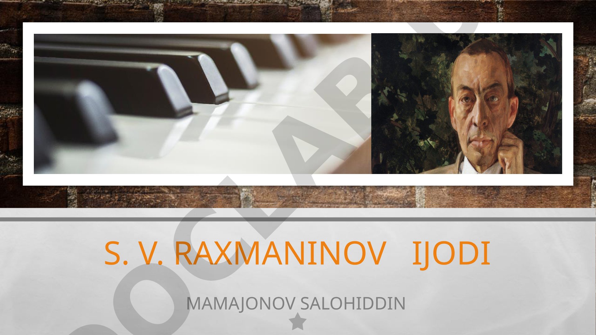 S. V. Raxmaninov ijodi