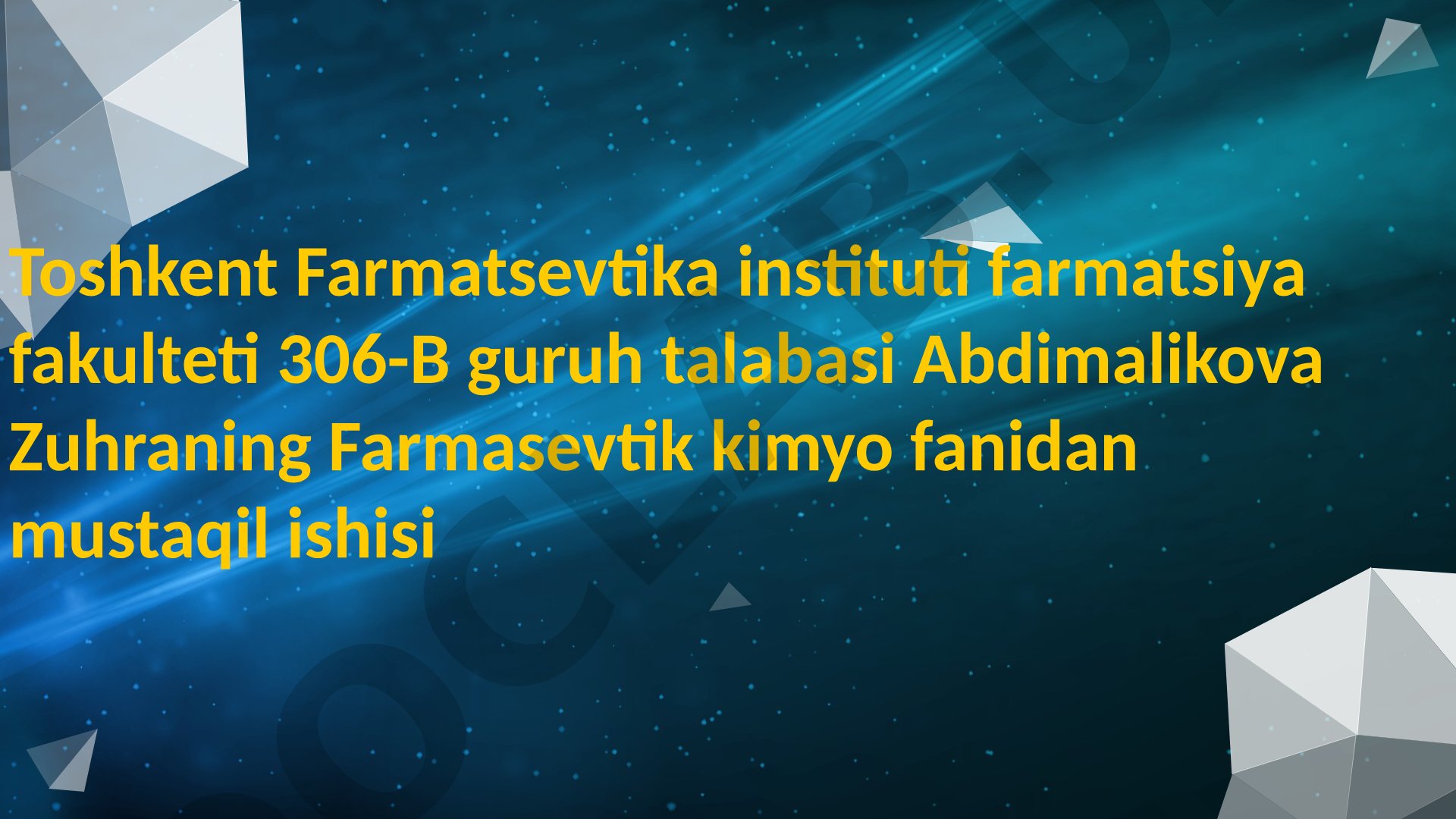 UB-spektrofotometriya usuli yordamida B12 chinligini aniqlash