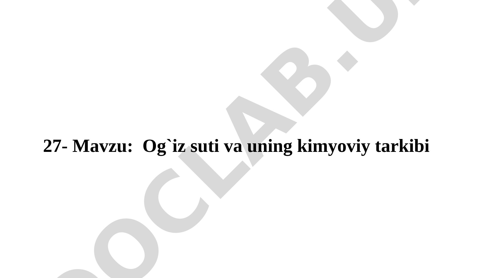 Og'iz suti va uning kimyoviy tarkibi