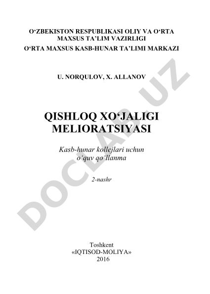 Qishloq xo'jaligi melioratsiyasi