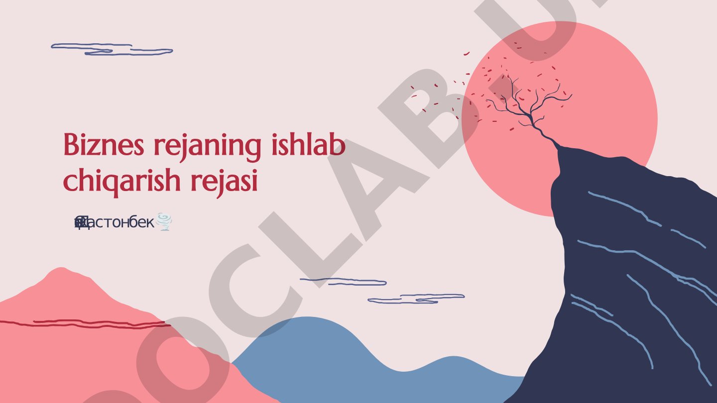 Biznes rejaning ishlab chiqarish rejasi