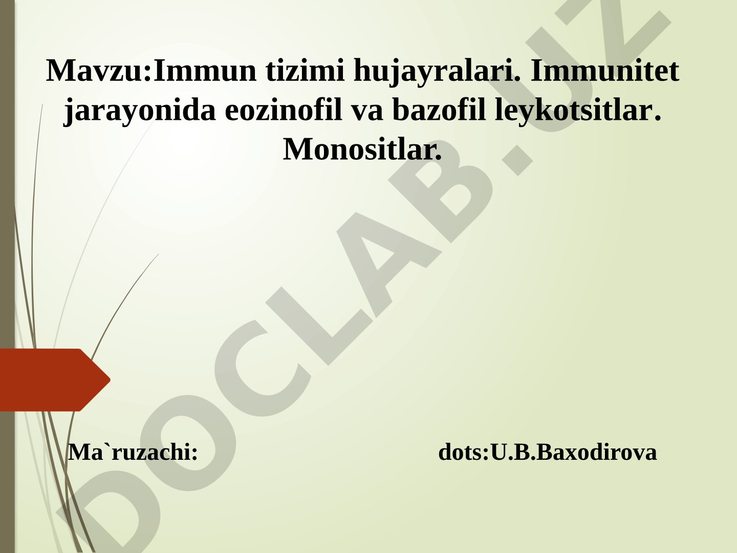 Immun tizimi hujayralari. Immunitet jarayonida eozinofil va bazofil leykotsitlar. Monositlar