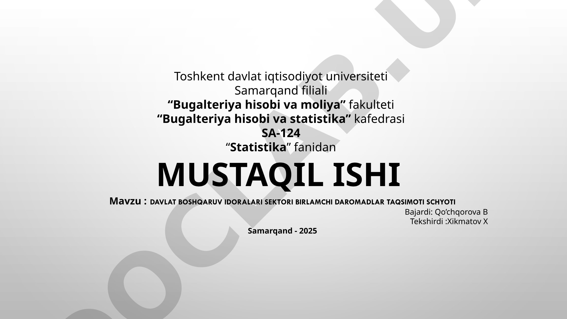 Davlat boshqaruv idoralari sektori birlamchi daromadlar taqsimoti schyoti
