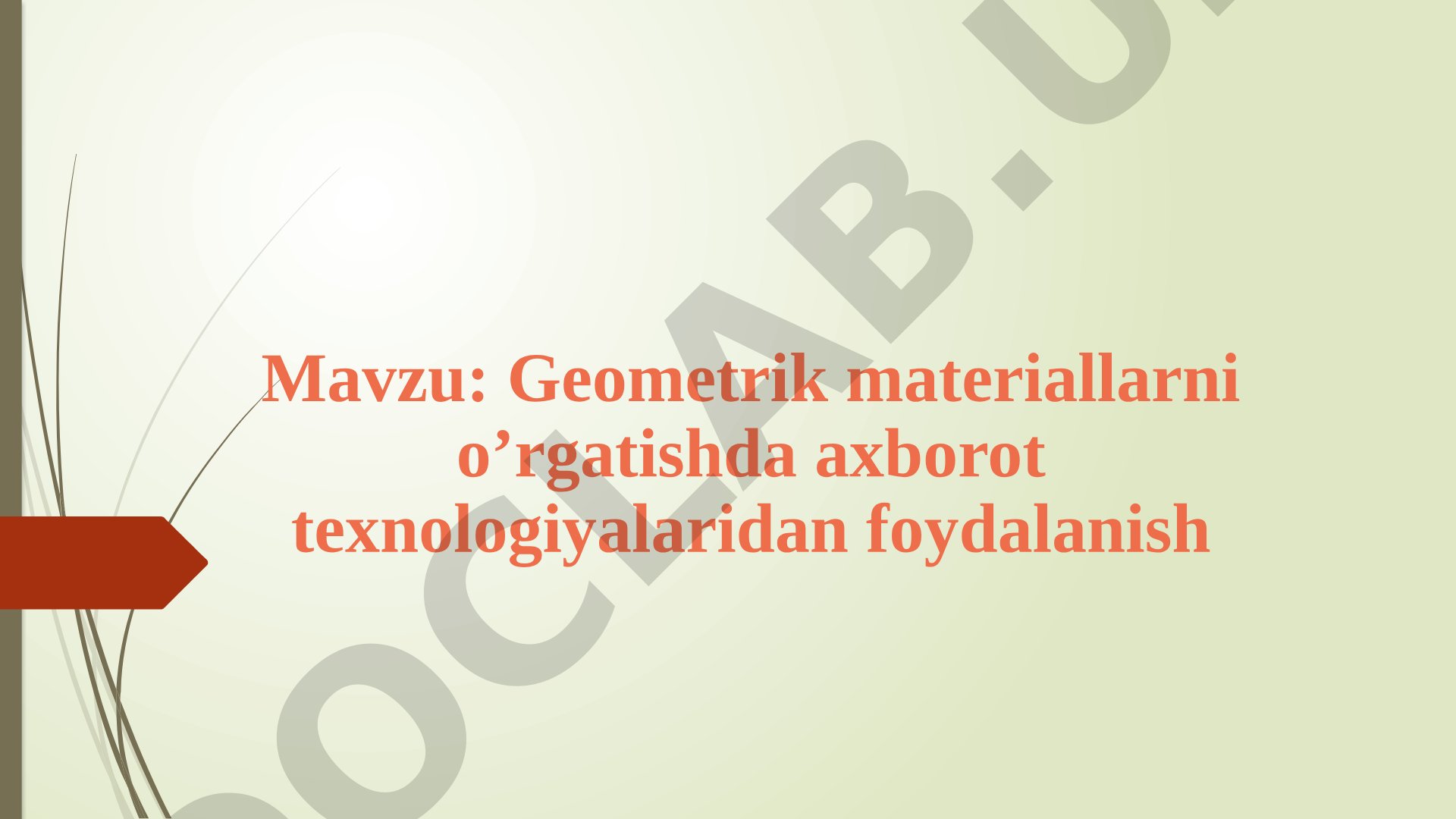 Geometrik materiallarni o’rgatishda axborot texnologiyalaridan foydalanish Toʻrtburchak – Yevklid ge
