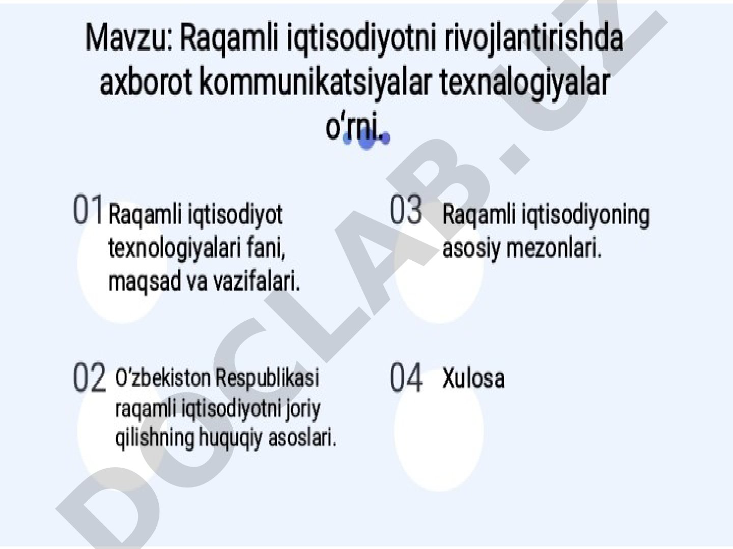 Texnika tizimlarida axborot texnologiyalari fanidan mustaqil ish