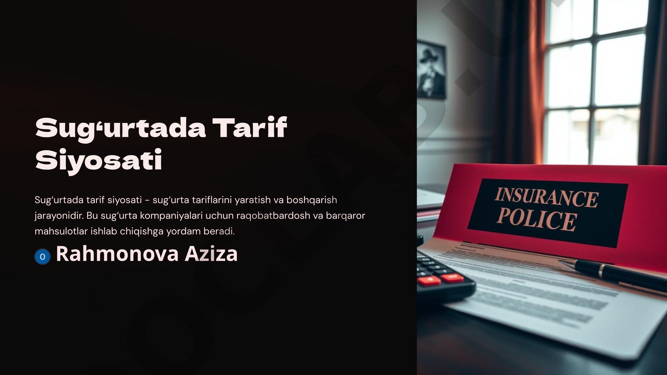 Sug‘urtada Tarif Siyosati