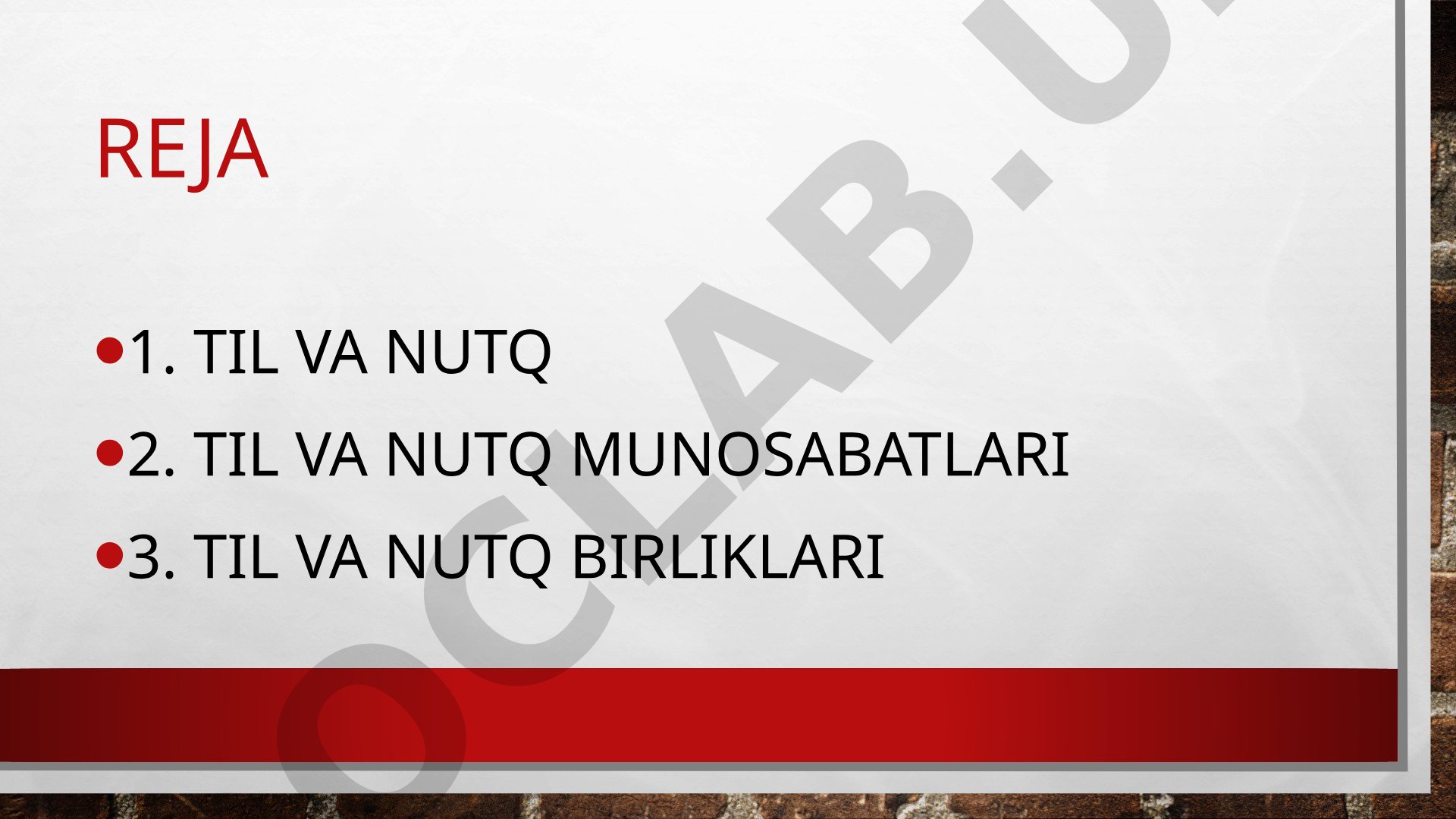 Til va nutq munosabati