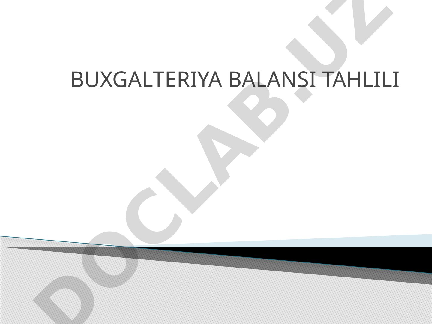 Buxgalteriya balansi tahlili