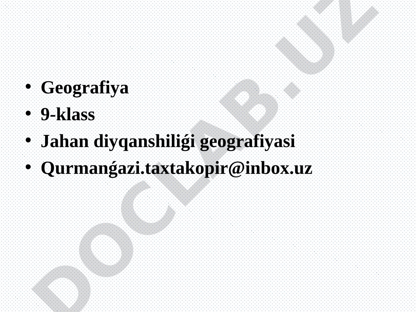 Jahan diyqanshılıǵı geografiyasi
