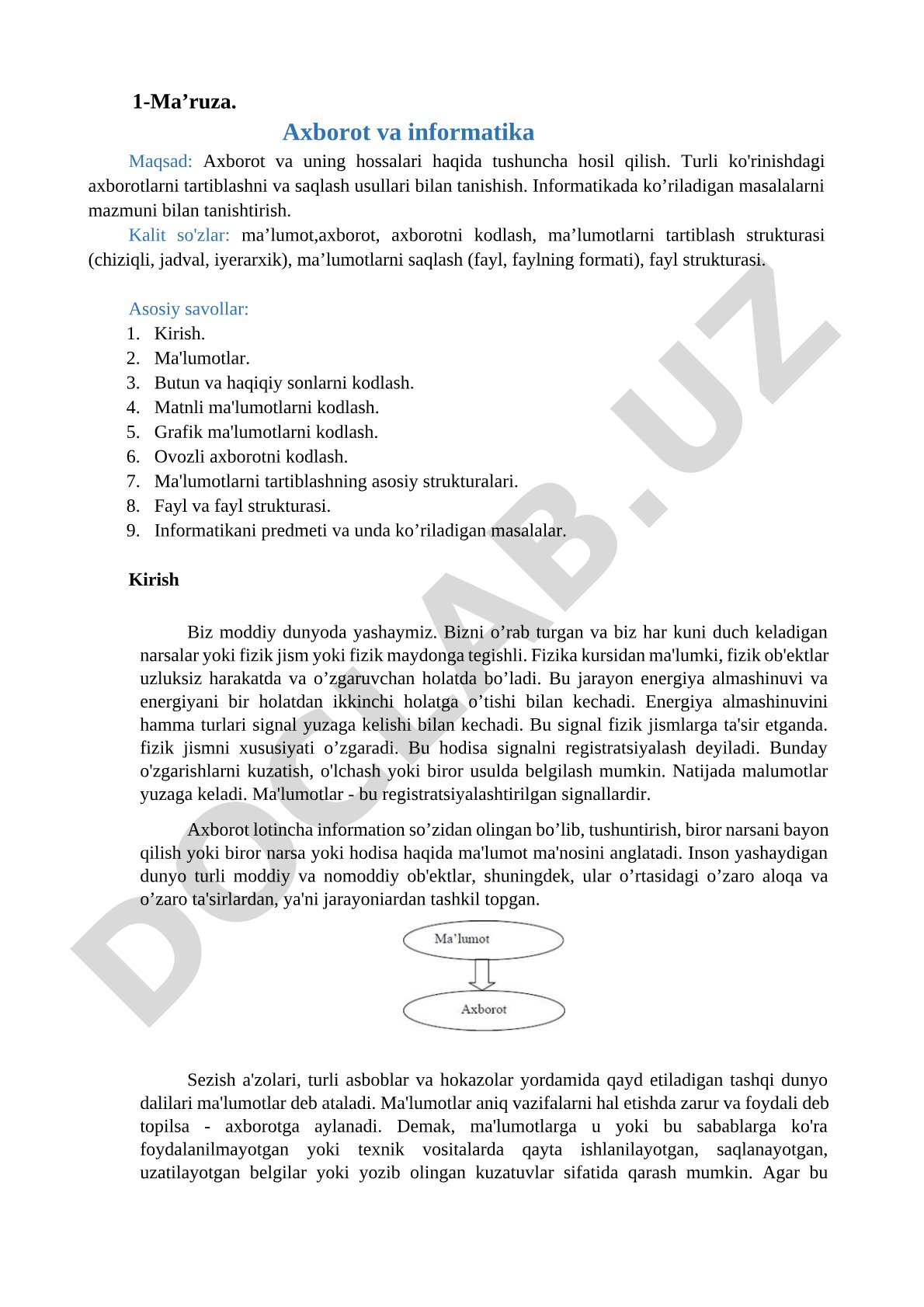 Axborot va informatika