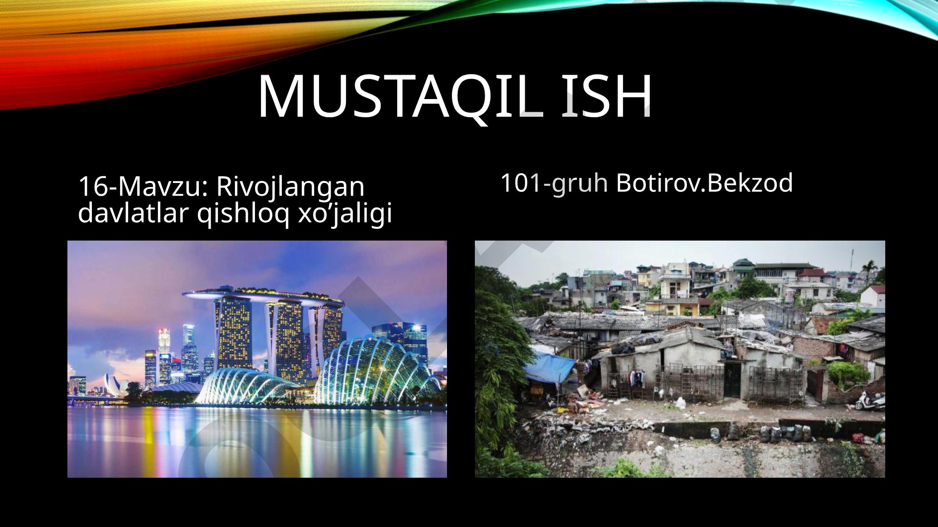Rivojlangan davlatlar qishloq xo’jaligi