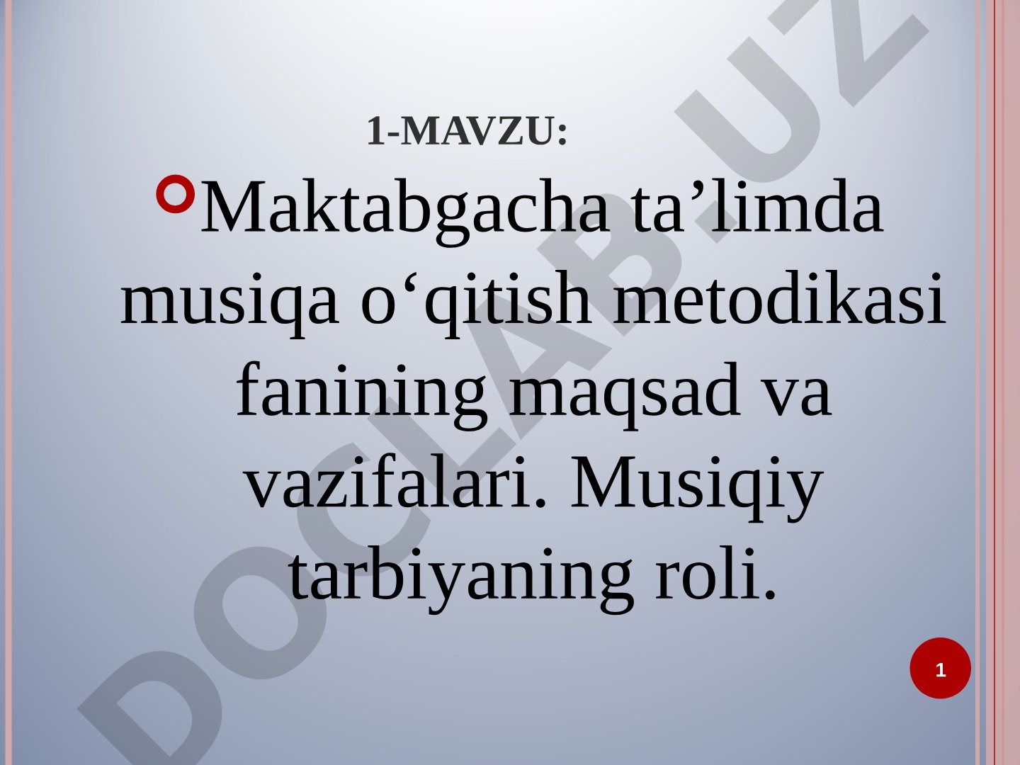 Maktabgacha ta’limda musiqa o‘qitish metodikasi fanining maqsad va vazifalari