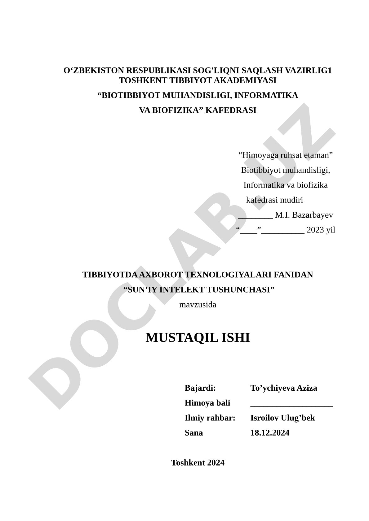 Sun’iy intelekt tushunchasi