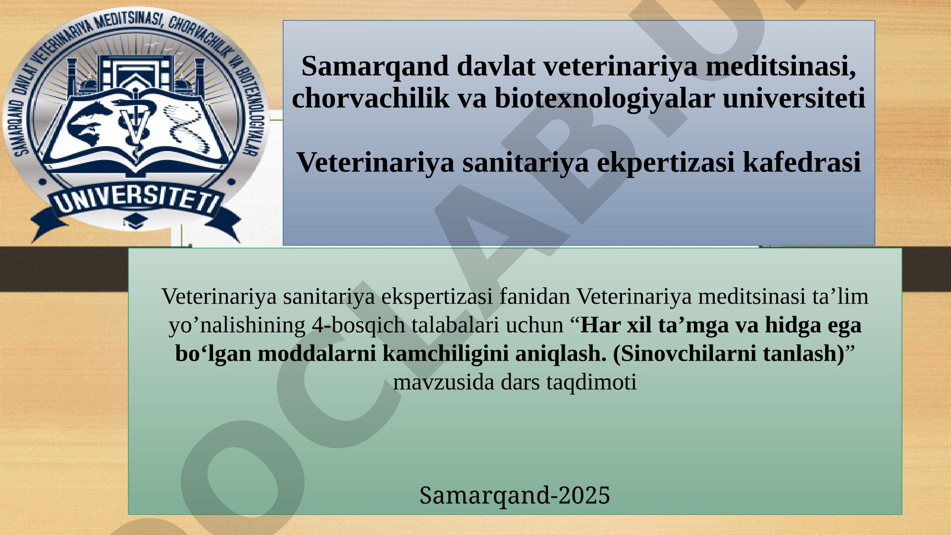 Har xil ta’mga va hidga ega bo‘lgan moddalarni kamchiligini aniqlash (Sinovchilarni tanlash)