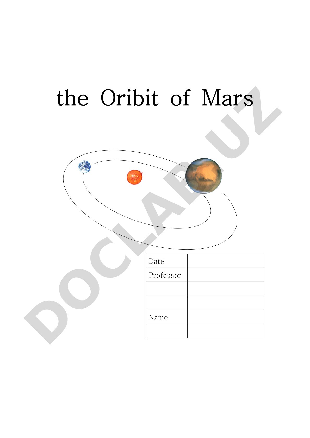 The Orbit of Mars
