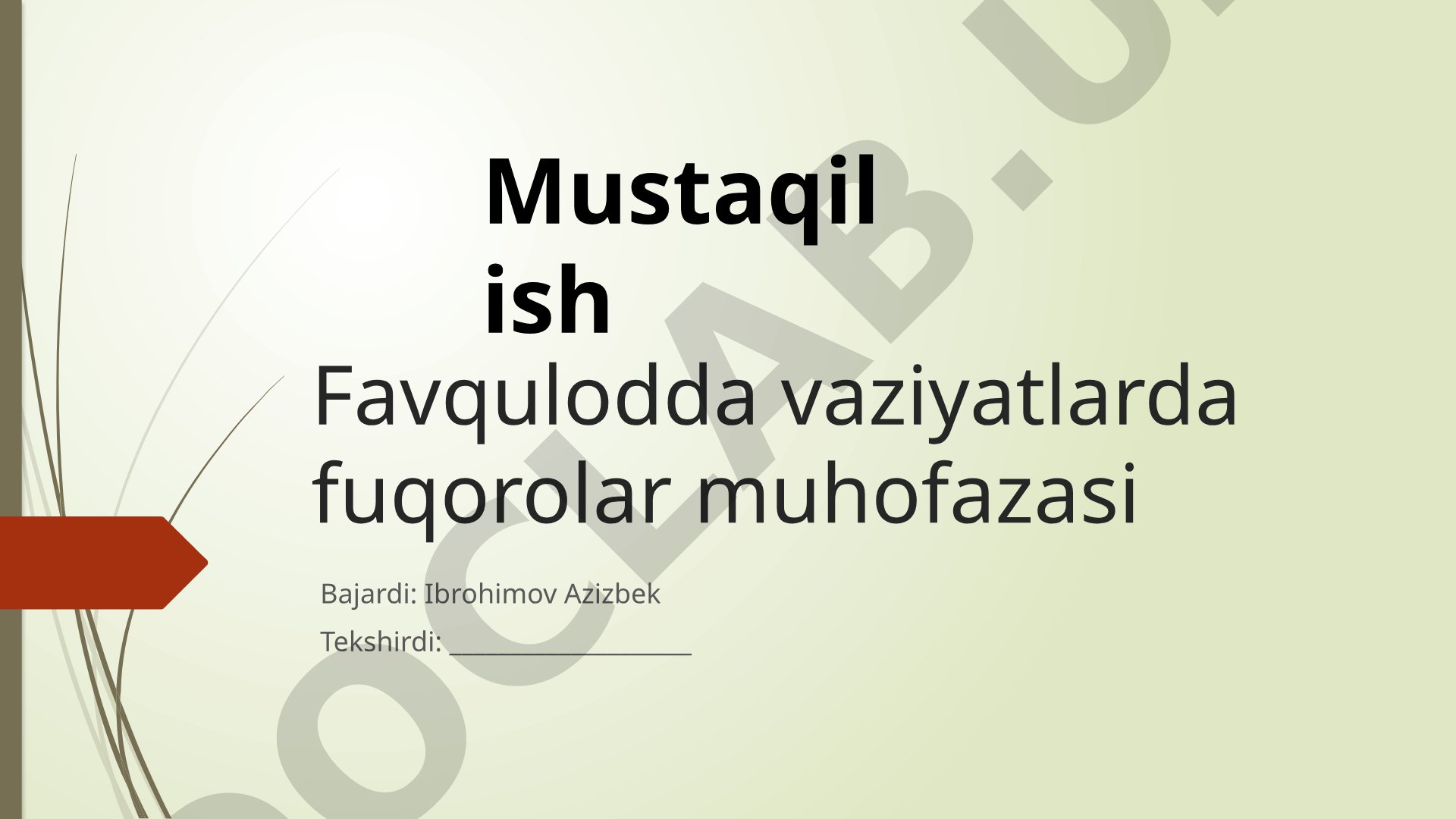 Favqulodda vaziyatlarda fuqorolar muhofazasi