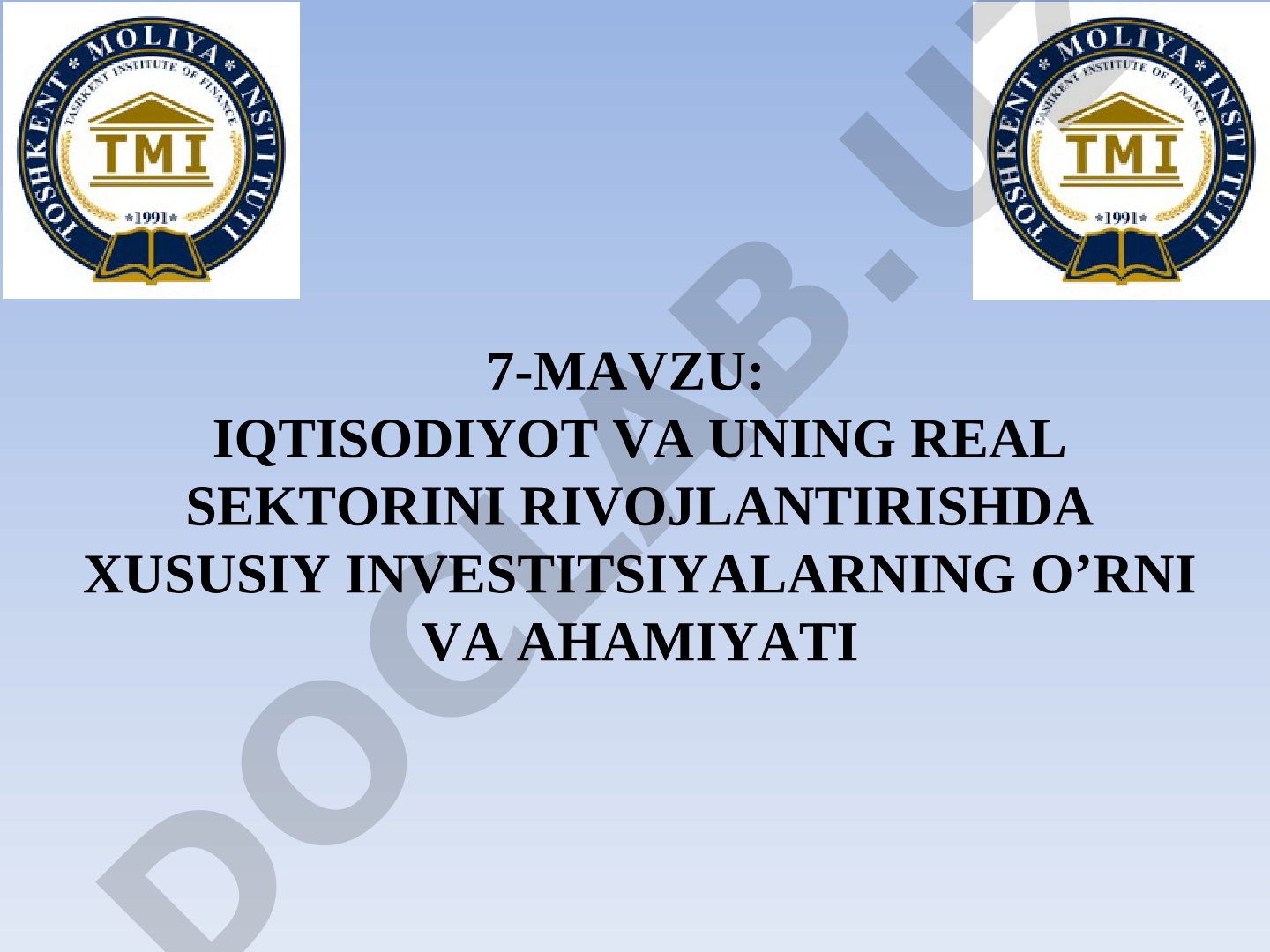 Iqtisodiyot va uning real sektorini rivojlantirishda xususiy investitsiyalarning o'rni va ahamiyati