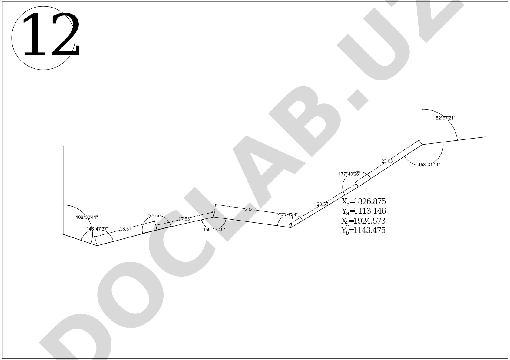 Survey Point Coordinates and Measurements