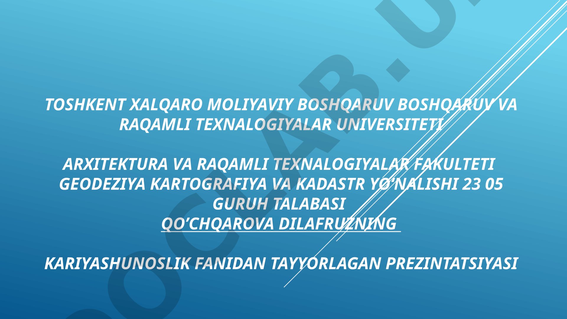 Kartografik belgilar yordamida kartaning mazmuni, ya'ni haqiqiy voqelikning mujassamlangan ma'lumotlarini berilishi
