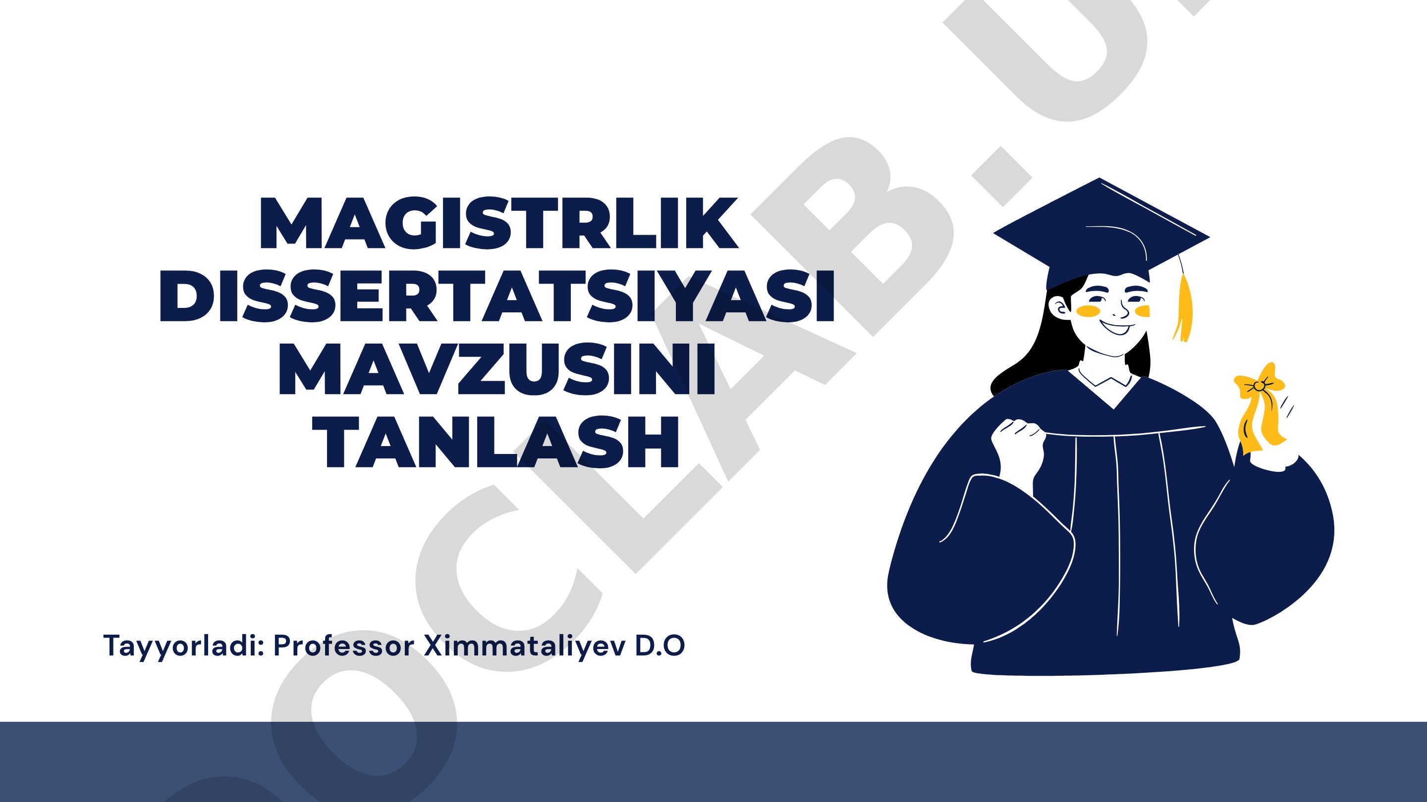 Magistrlik dissertatsiyasi mavzusini tanlash